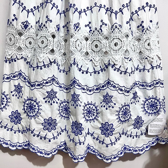 NWT ASOS Broderie Blouson Sleeve Midi Dress w/ Contrast Embroidery MSRP$260 - Picture 3 of 16